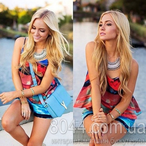 Колье с монетами Boho-style серебристого цвета