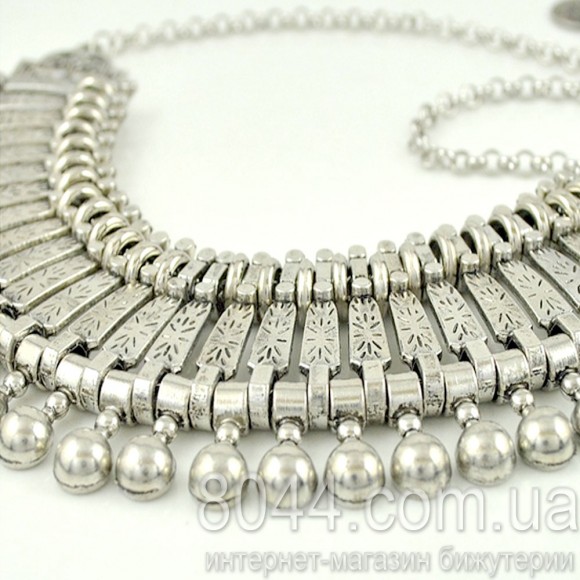 Колье с монетами Boho-style серебристого цвета