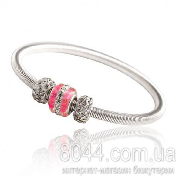 Браслет Pandora Pink bead на пружине