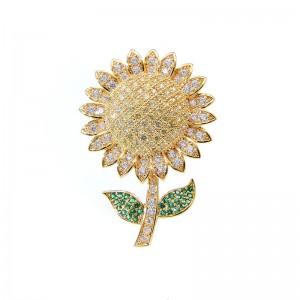 Брошь подсолнух с кристаллами Брошь подсолнух с кристаллами