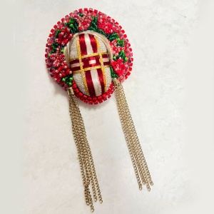 Брошка Мотанка Берегиня червона Брошка Мотанка Берегиня червона