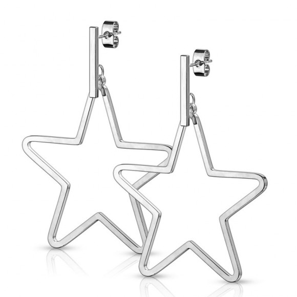 Серьги подвески из стали Spikes Звезда SE3790 Серьги подвески из стали Spikes Звезда SE3790