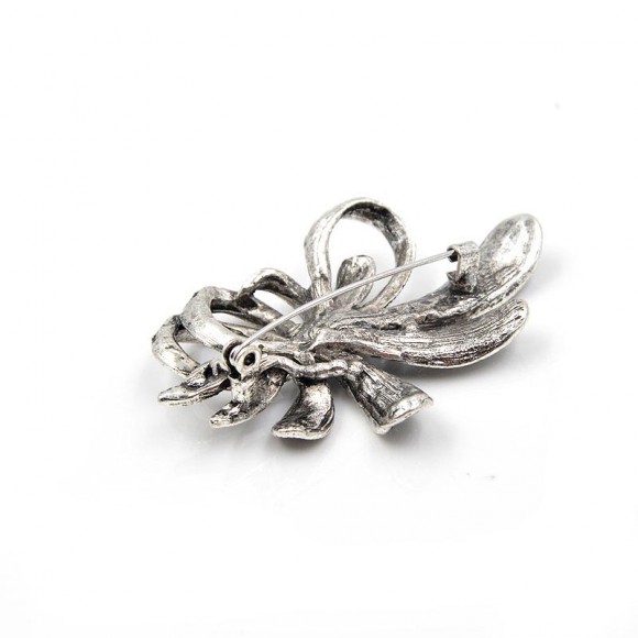 Брошь Завитки с марказитами