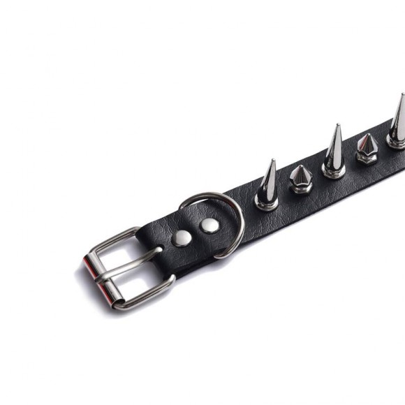 Кожаный чокер с шипами Микс