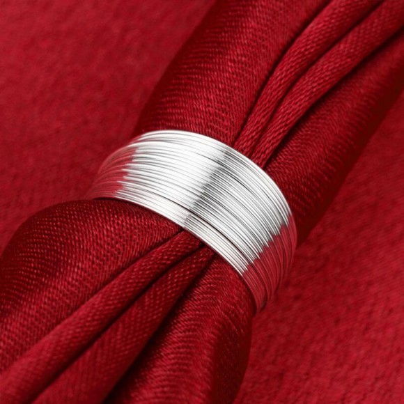 Кольцо посеребрённое Струнка