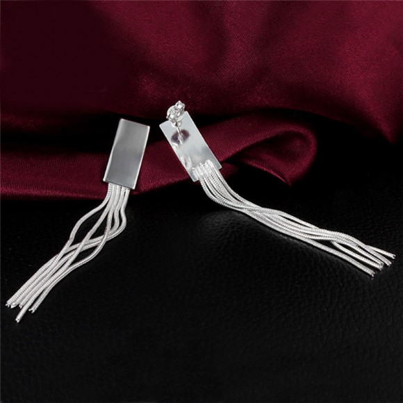 Довгі сережки срібні Пластинка Довгі сережки срібні Пластинка