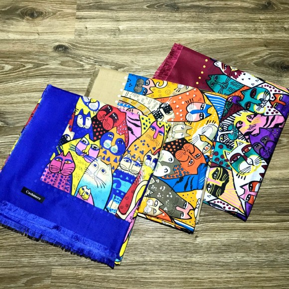 Шарф платок Кошки