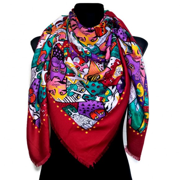 Шарф платок Кошки