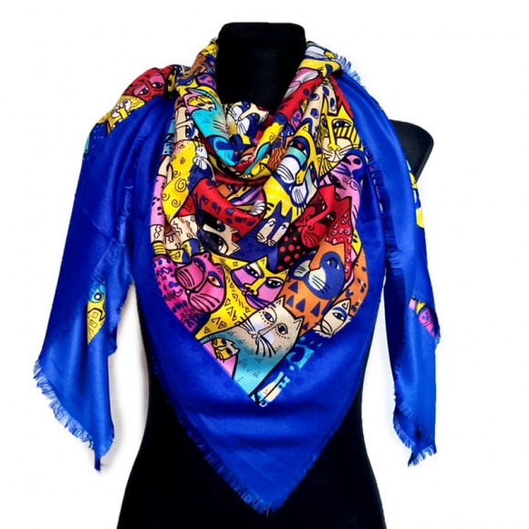 Шарф платок Кошки