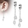 Серьги подвески из стали два кристалла Spikes SE4073 