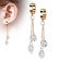 Серьги подвески из стали два кристалла Spikes SE4073 