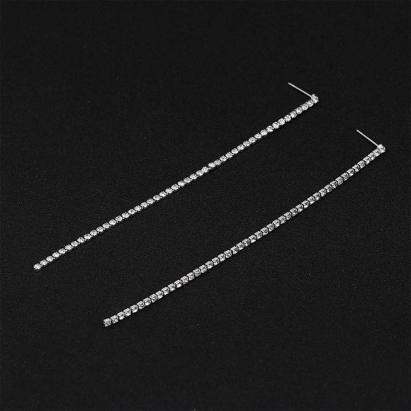 Длинные серьги кристальная полоса