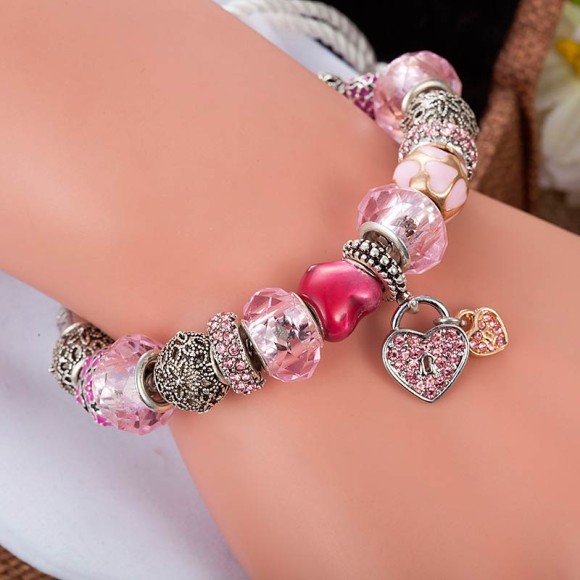 Браслет у стилі пандора Два серця