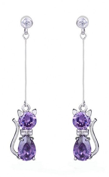 Сережки довгі кішки з кристалами сваровські Сережки довгі кішки з кристалами сваровські