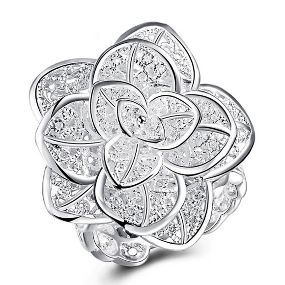 Кольцо из серебра Ажурный цветок