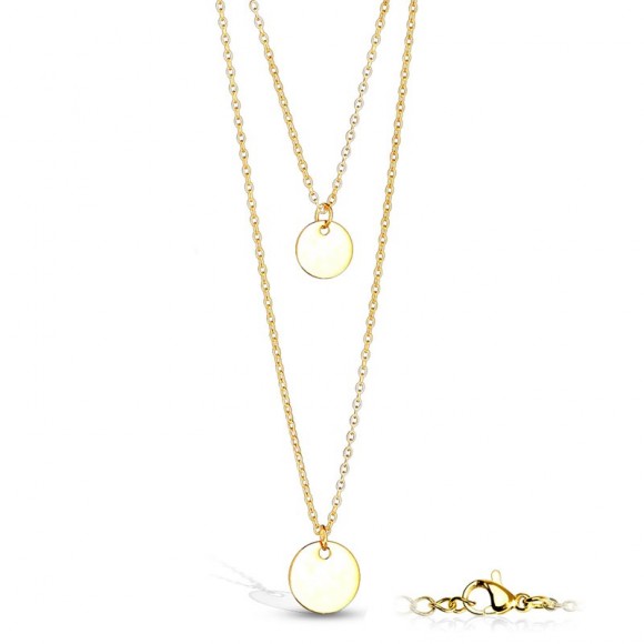 Подвійний ланцюжок із сталі Spikes Монетки SNP-1459 Подвійний ланцюжок із сталі Spikes Монетки SNP-1459