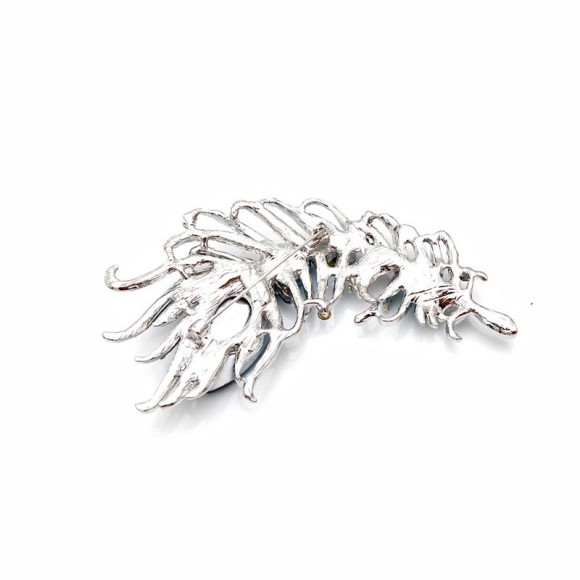 Брошь перо с камнями Брошь перо с камнями