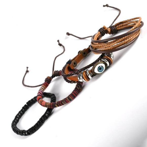 Набір шкіряних браслетів Око