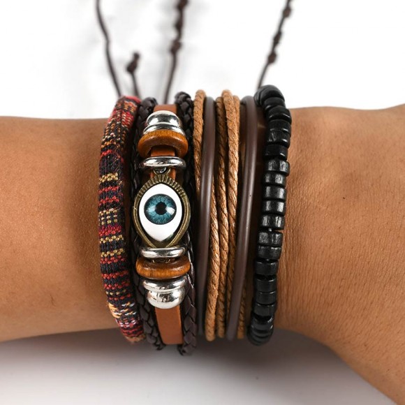 Набір шкіряних браслетів Око