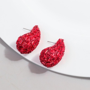 Дутые серьги капля с кристаллами Дутые серьги капля с кристаллами