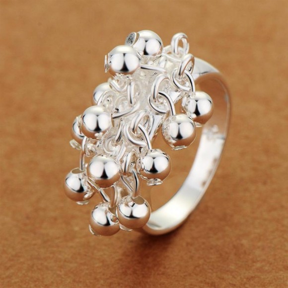 Кольцо з Шариками посеребренное