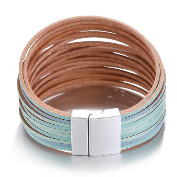 Женский кожаный браслет Полосы