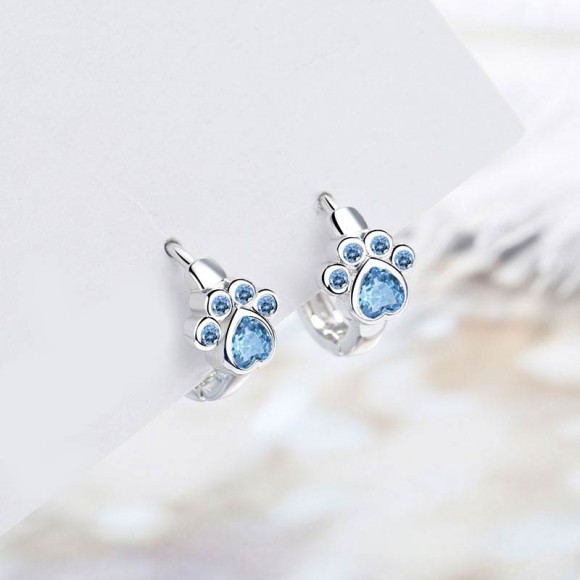 Серьги кольца Лапка посеребренные  Серьги кольца Лапка посеребренные