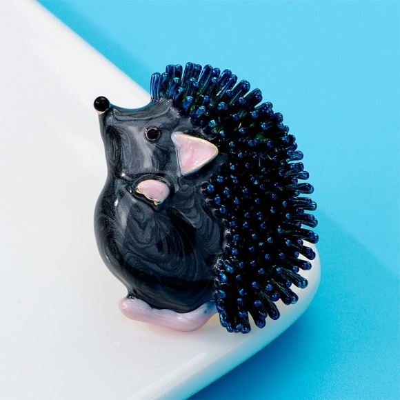 Брошь Ежик синие иголки Брошь Ежик синие иголки