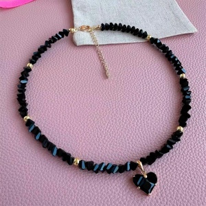 Чокер грань циркону з підвіскою серця