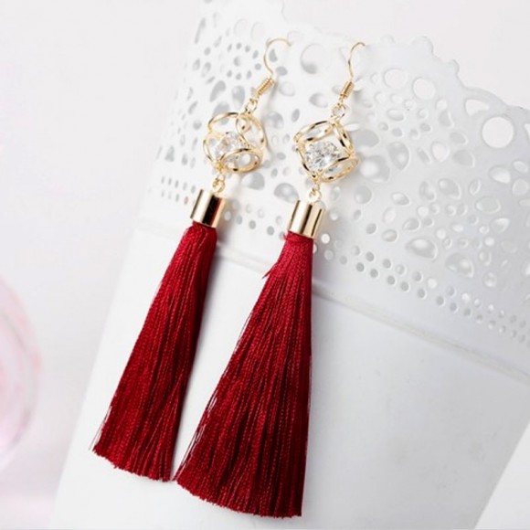 Серьги кисточки Кристалл