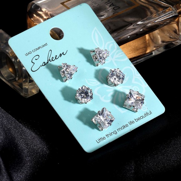 Серьги гвоздики Кристалл (набор из 3 пар) Серьги гвоздики Кристалл (набор из 3 пар)