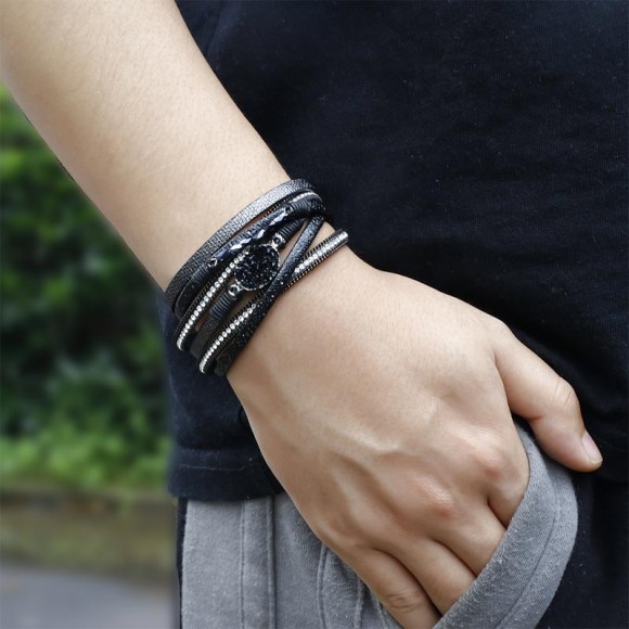 Жіночий шкіряний браслет Лонглі