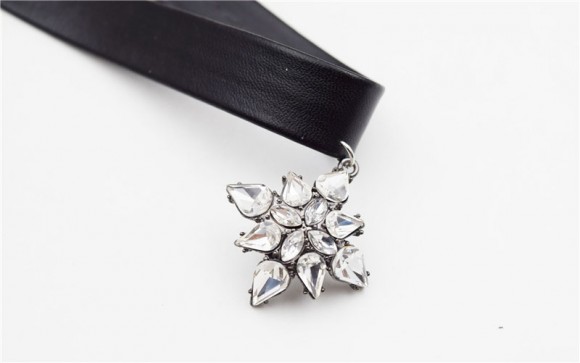 Кожаный чокер Кристалл