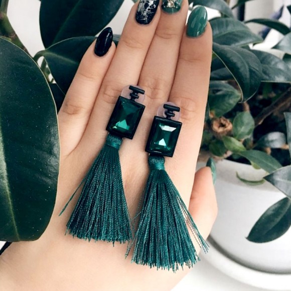 Серьги кисточки Прямоугольник