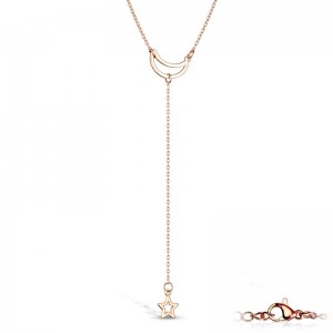 Ланцюжок із сталі Spikes Місяць та зірка