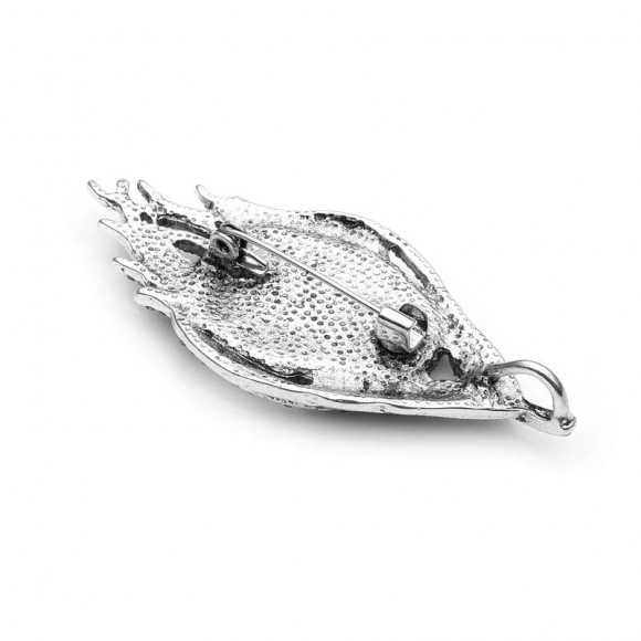 Брошка перо з натуральної мушлі