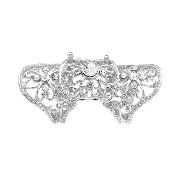 Кільце на весь палець довге Ажурна квітка