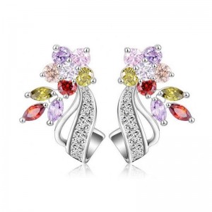 Сережки з камінням Квіточка Zircon Сережки з камінням Квіточка Zircon