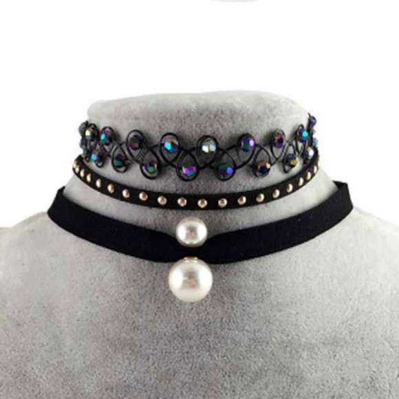 Чокер на шею Жемчужина Dior (набор из 3 шт)