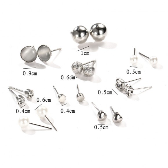 Серьги гвоздики Ассорти (набор из 9 штук) Серьги гвоздики Ассорти (набор из 9 штук)