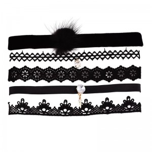 Чокеры Black star черного цвета (набор из 5 штук)