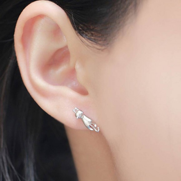 Серьги гвоздики Кошка Серьги гвоздики Кошка