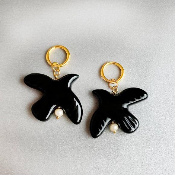 Сережки горлиця з кераміки