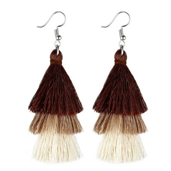 Сережки пензлика Бахрома Candy color