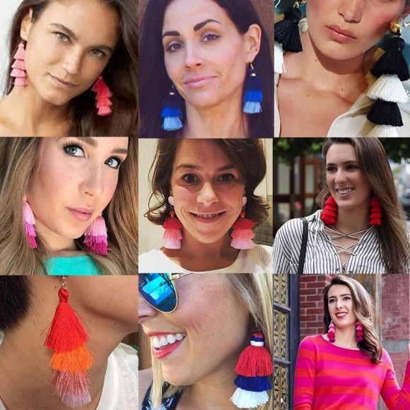 Сережки пензлика Бахрома Candy color