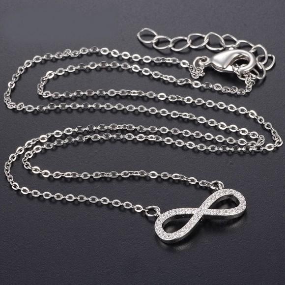 Кулон из стали Бесконечность с цирконом Кулон из стали Бесконечность с цирконом