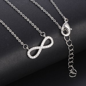 Кулон из стали Бесконечность с цирконом Кулон из стали Бесконечность с цирконом