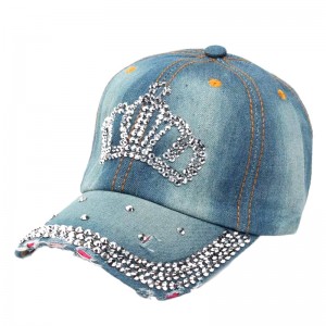 Кепка джинсовая Корона Crystal shine