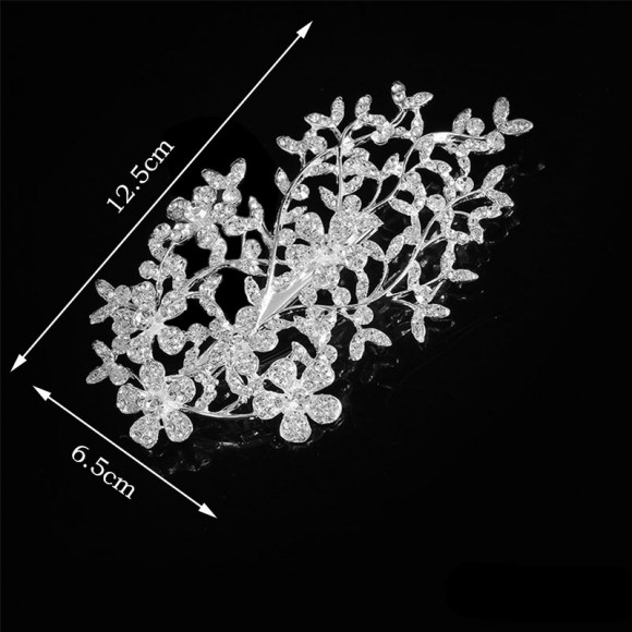 Заколка для волос Веточка с кристаллами