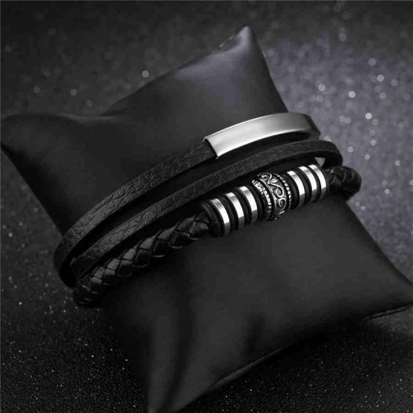 Мужской кожаный браслет Сигур